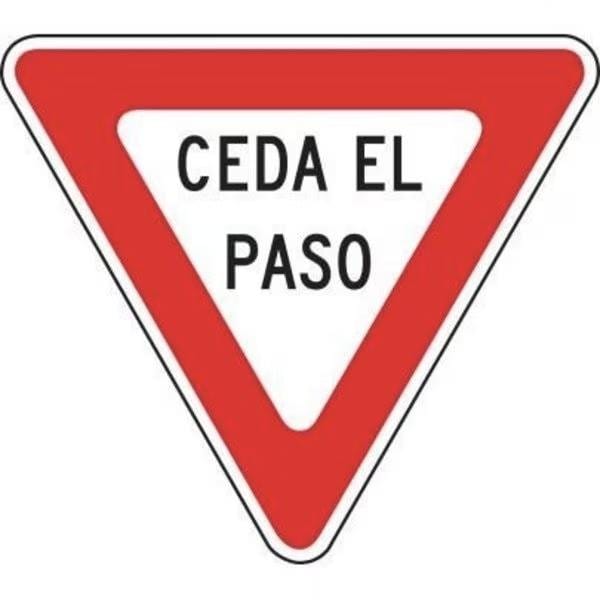 Accuform SPANISH TRAFFIC SIGNS YIELD 30 in x 30 in SHFRR425HP - main